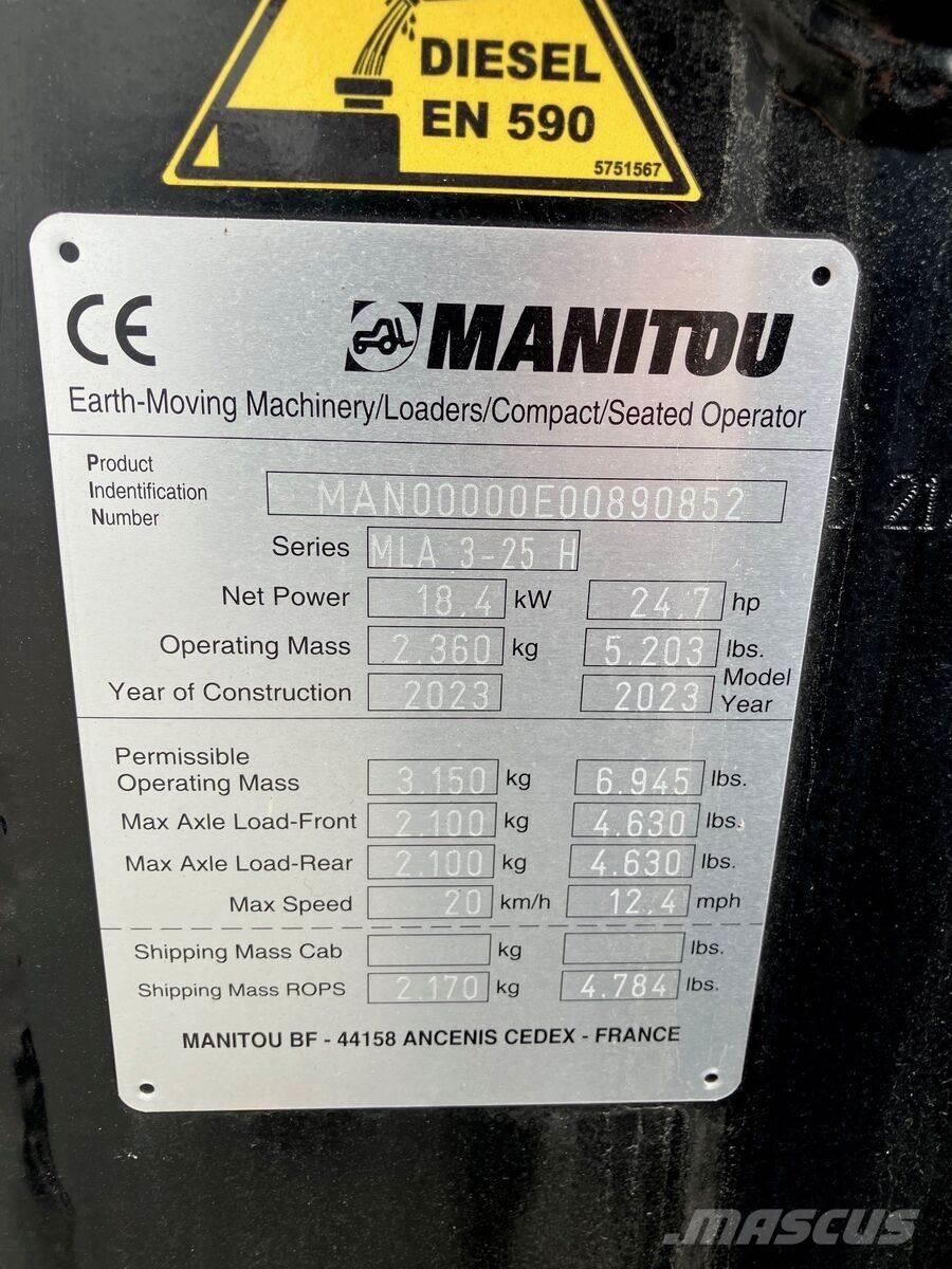 Manitou MLA 3-25 Frontlastere og graveredskap