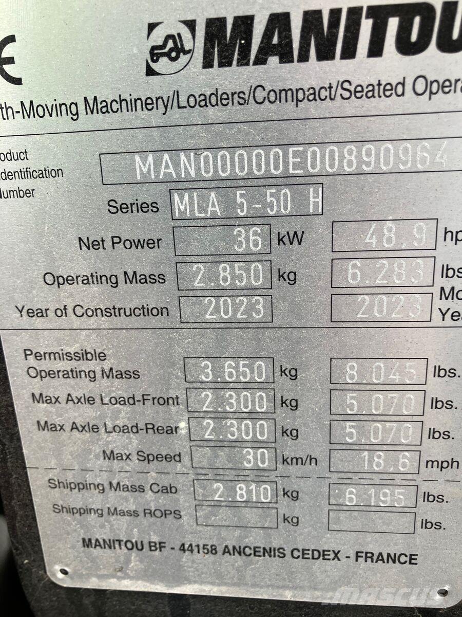 Manitou MLA 5-50 Frontlastere og graveredskap