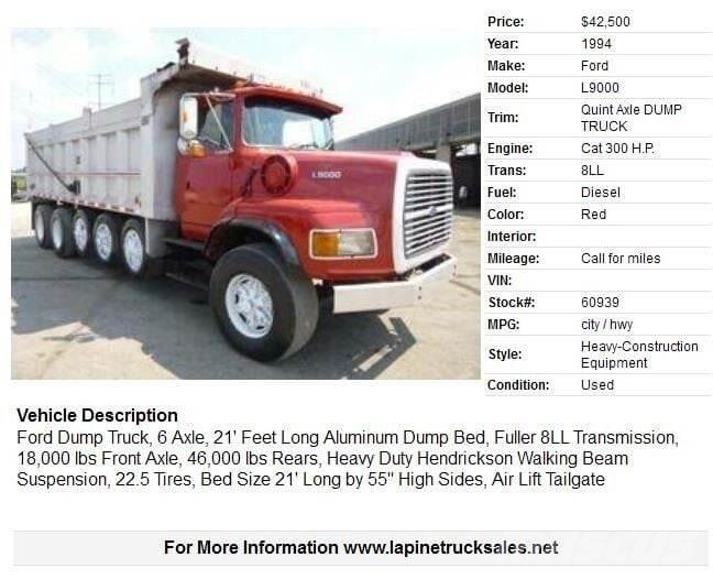Ford L9000 Tippbil