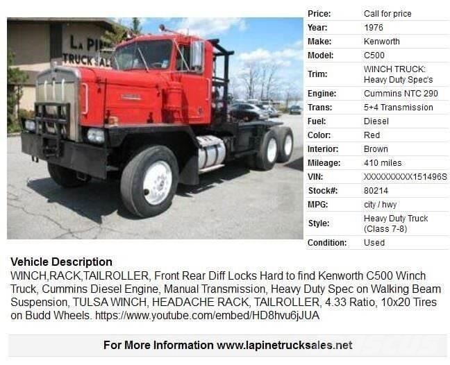 Kenworth C500 Bergingsbiler