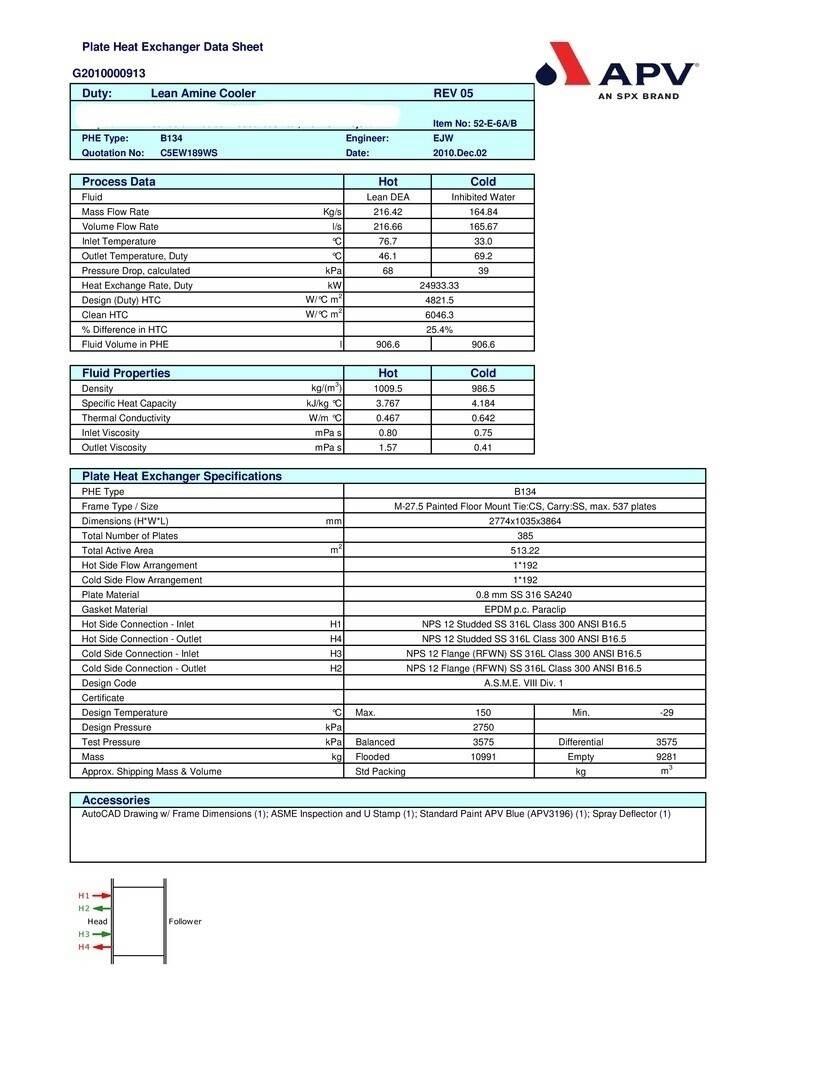 APV B134 M-27.5 Anlegg - Annet