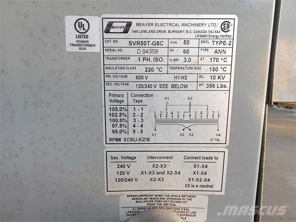  BEAVER SVR50T-G8C Anlegg - Annet