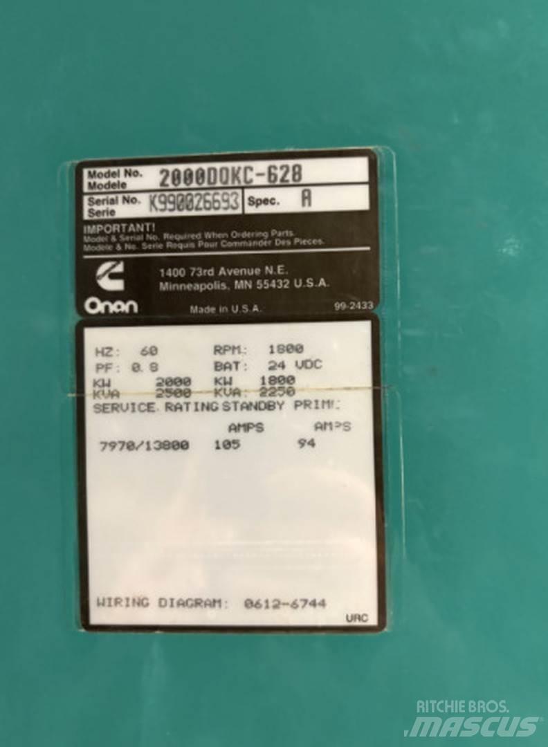Cummins 2000DQKC-628 Diesel Generatorer