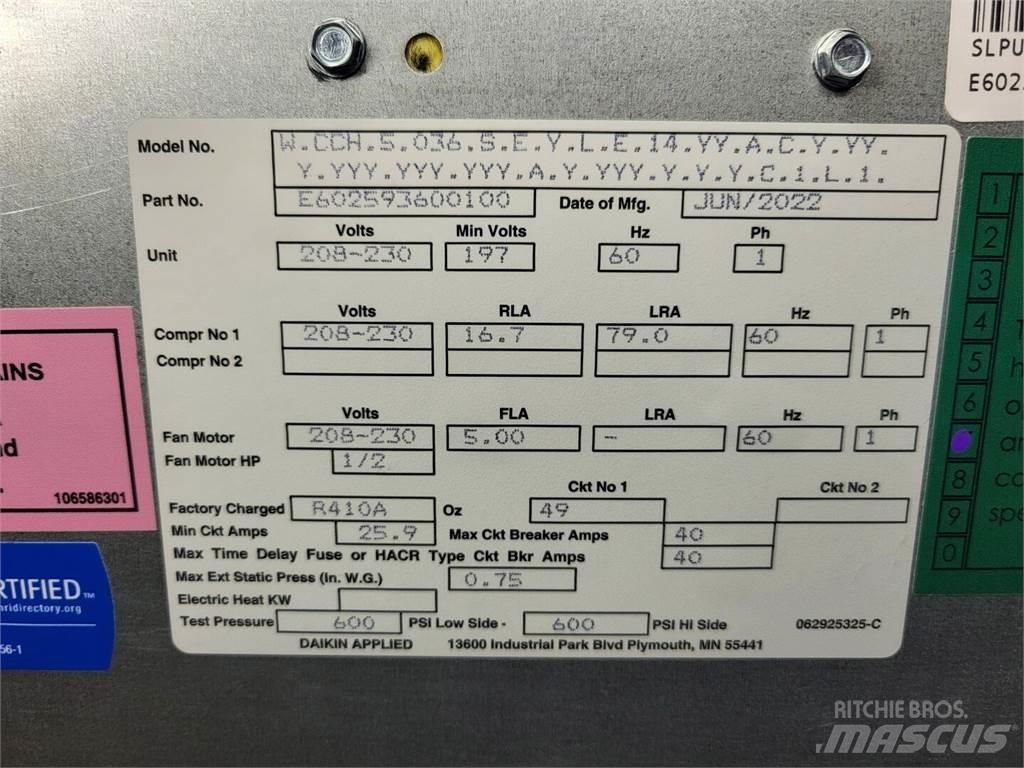  DAIKIN Enfinity 036 Varme og tining utstyr