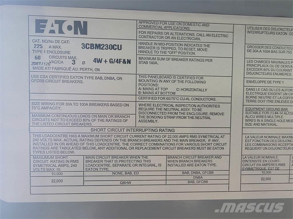Eaton 3CBM230CU Anlegg - Annet