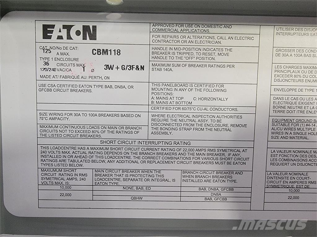Eaton CBM118 Anlegg - Annet
