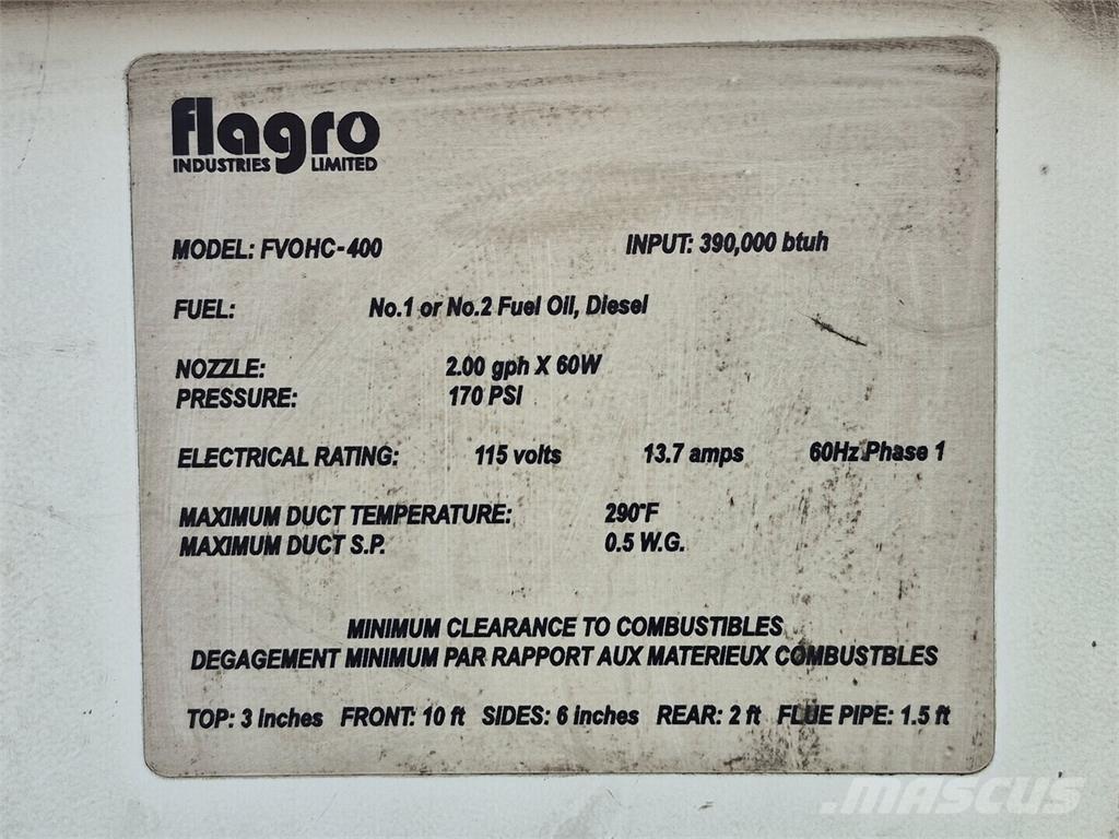 Flagro FVOHC-400 Varme og tining utstyr