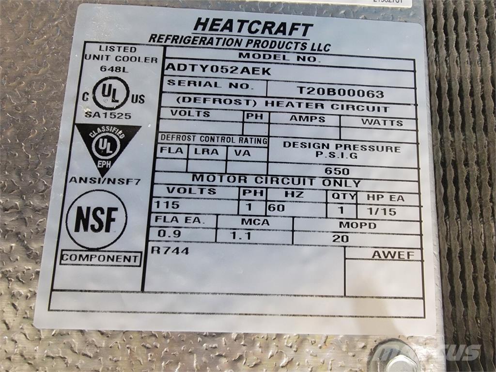 HEATCRAFT ADTY052AEK Varme og tining utstyr