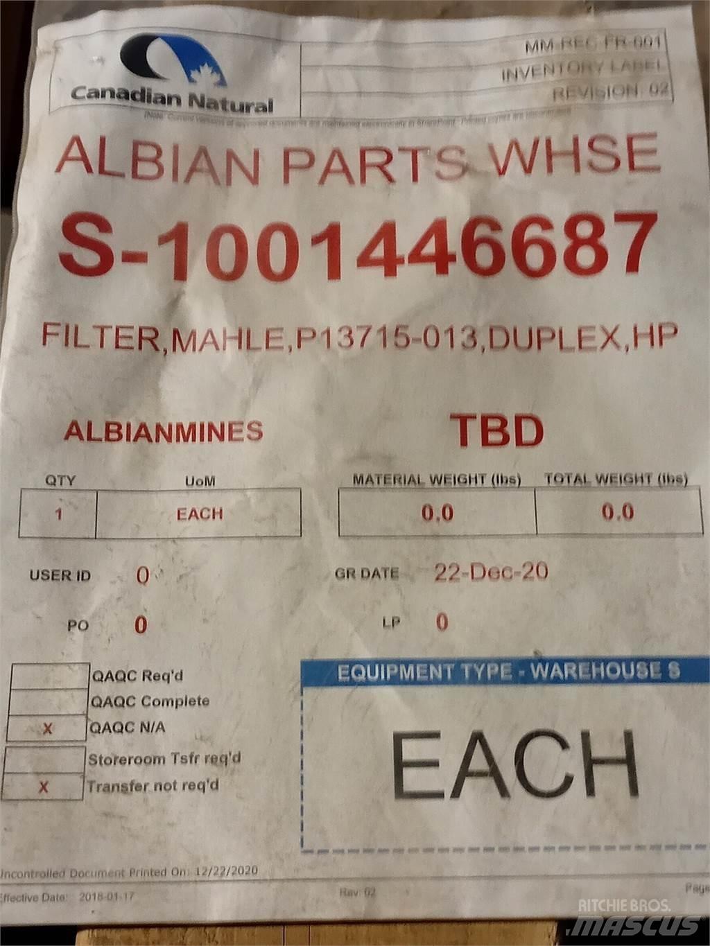  MAHLE Pi 3715-013 Anlegg - Annet