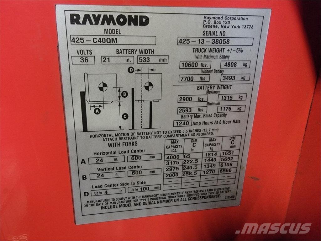 Raymond 425-C40QM Anlegg - Annet