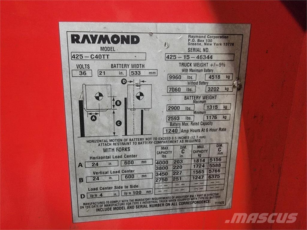 Raymond 425-C40TT Anlegg - Annet