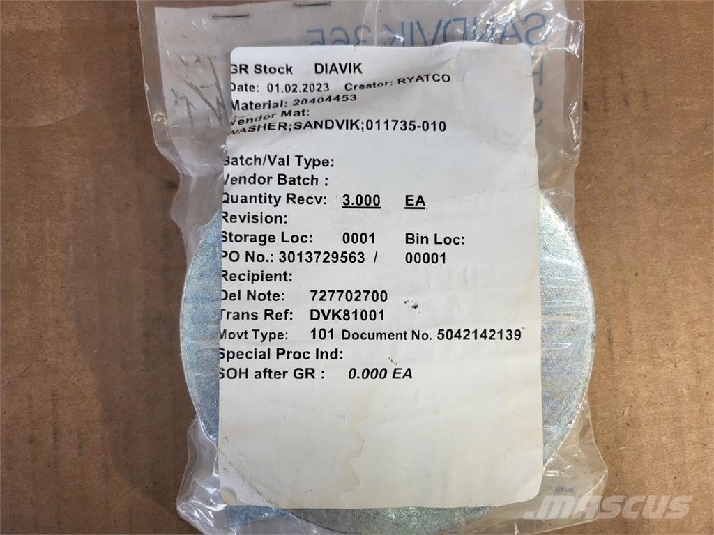 Sandvik 011735-010 Anlegg - Annet