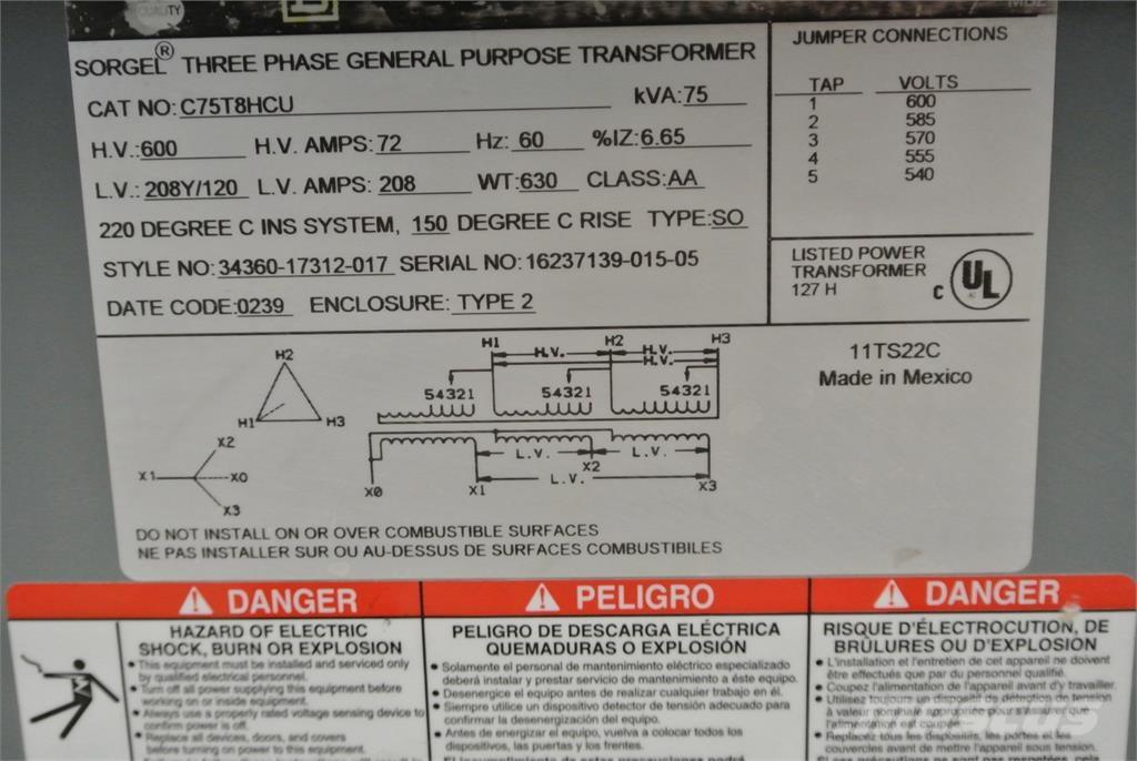  SQUARE D C75T8HCU Anlegg - Annet