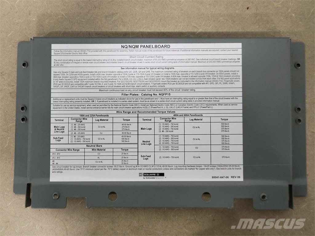  SQUARE D NQ6RDE Anlegg - Annet
