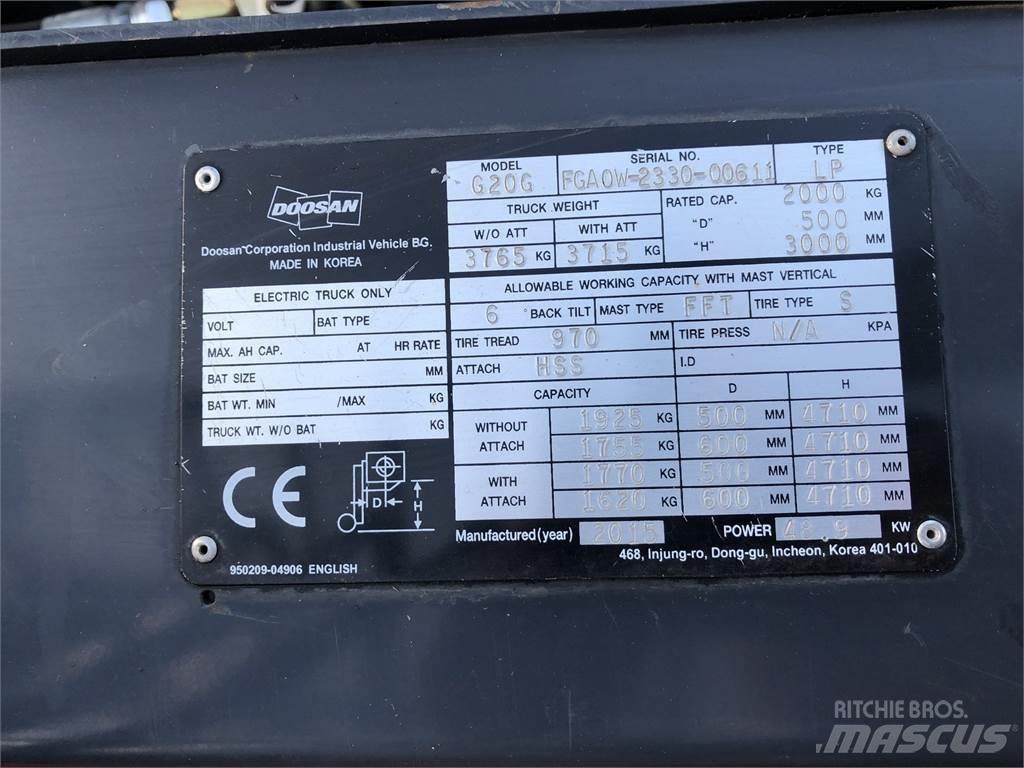 Doosan G20GX Gaffeltrucker - Annet