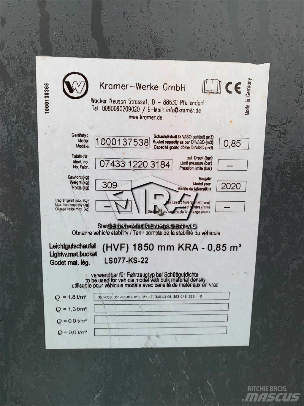 Kramer 1850 mm Skuffer