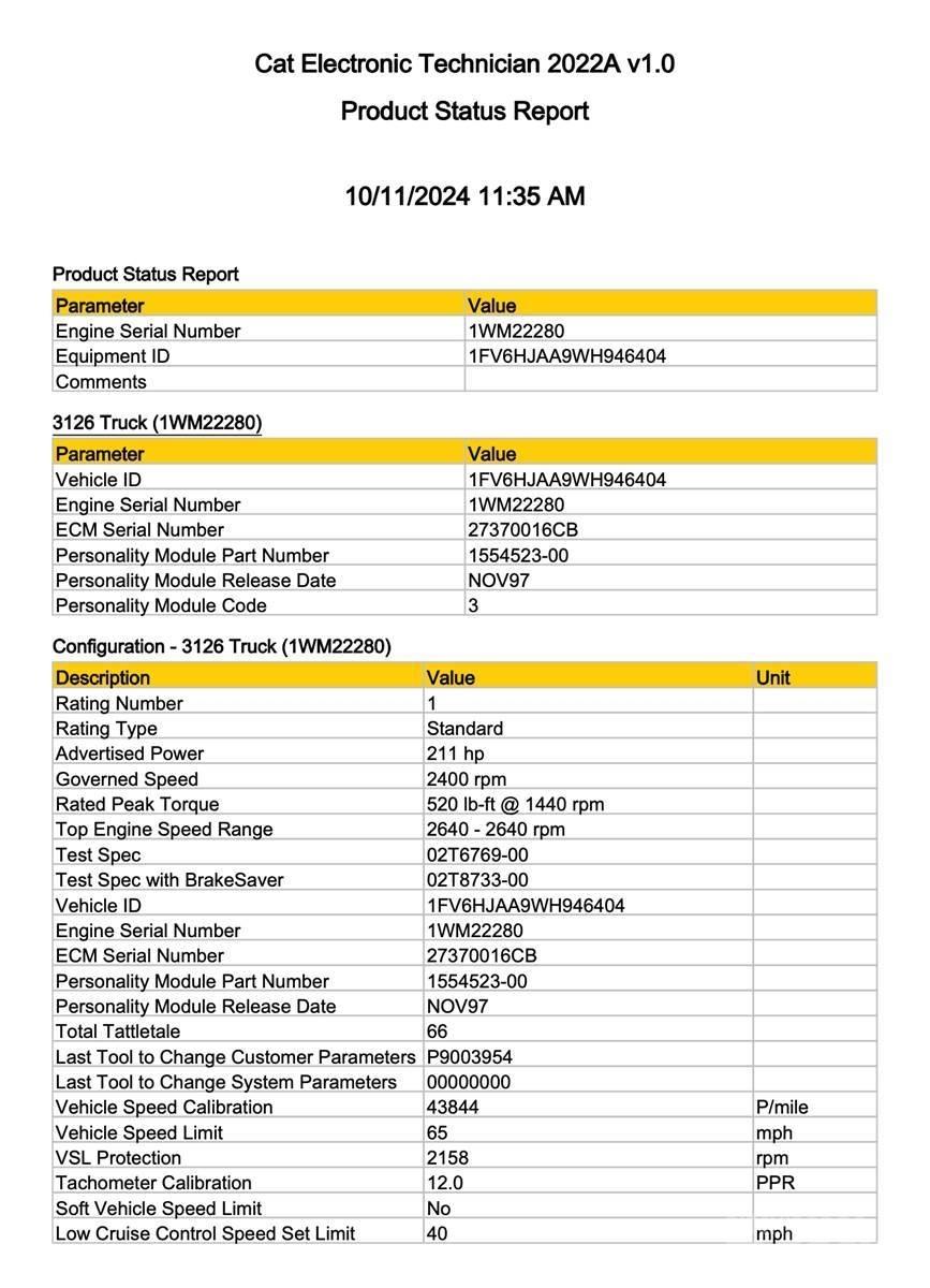 CAT 3126 Lys - Elektronikk