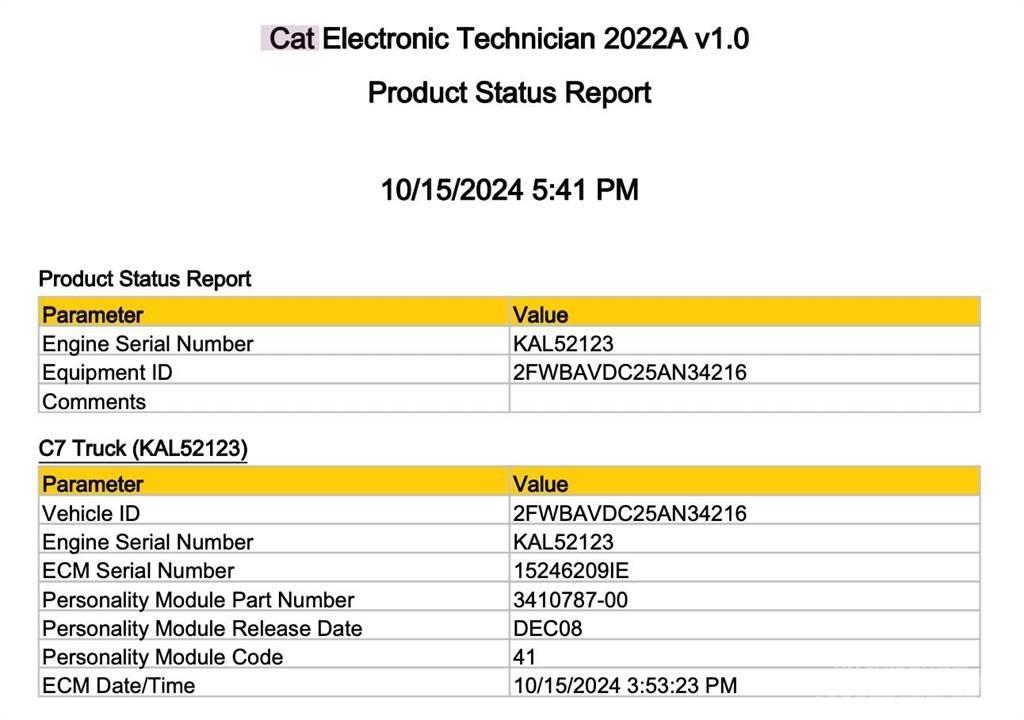 CAT C7 Lys - Elektronikk