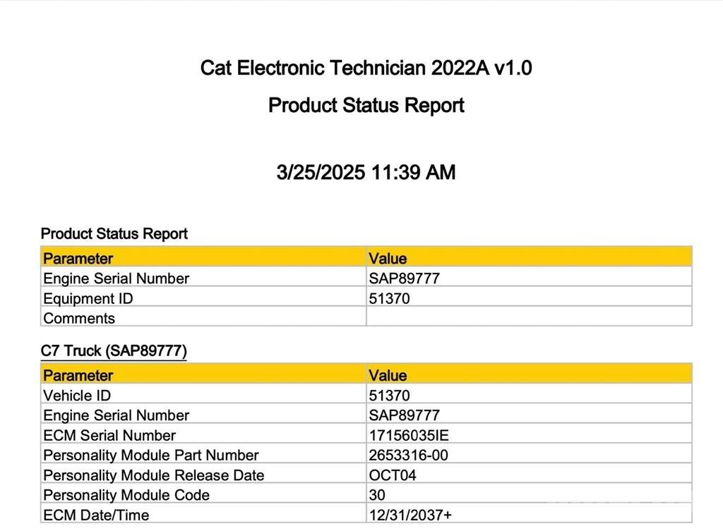 CAT C7 Lys - Elektronikk