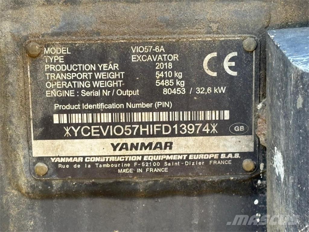 Yanmar VIO 57-6A Minigravere <7t