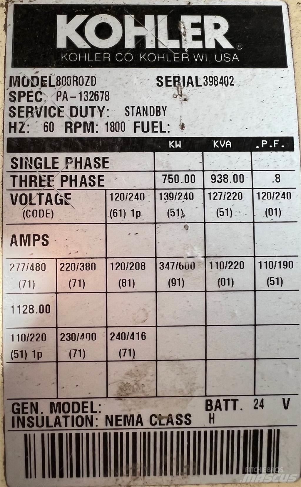 Kohler 800ROZD Diesel Generatorer