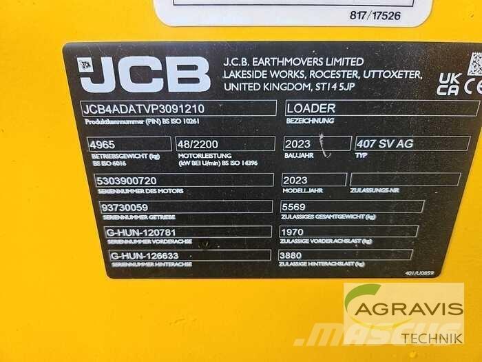 JCB 407 AGRI STUFE V Hjullastere