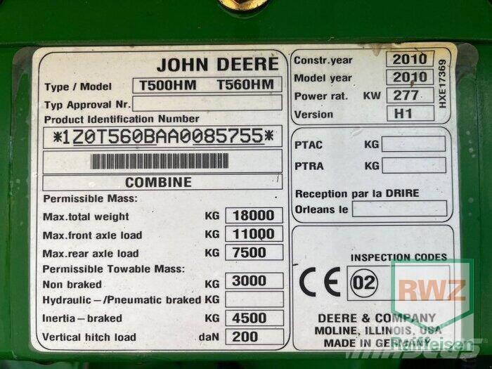 John Deere T560 Skurtreskere