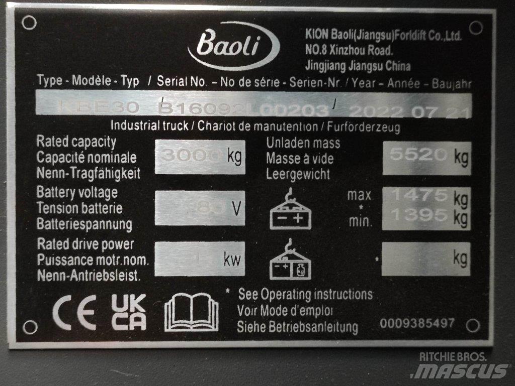 Baoli KBE30 Elektriske trucker