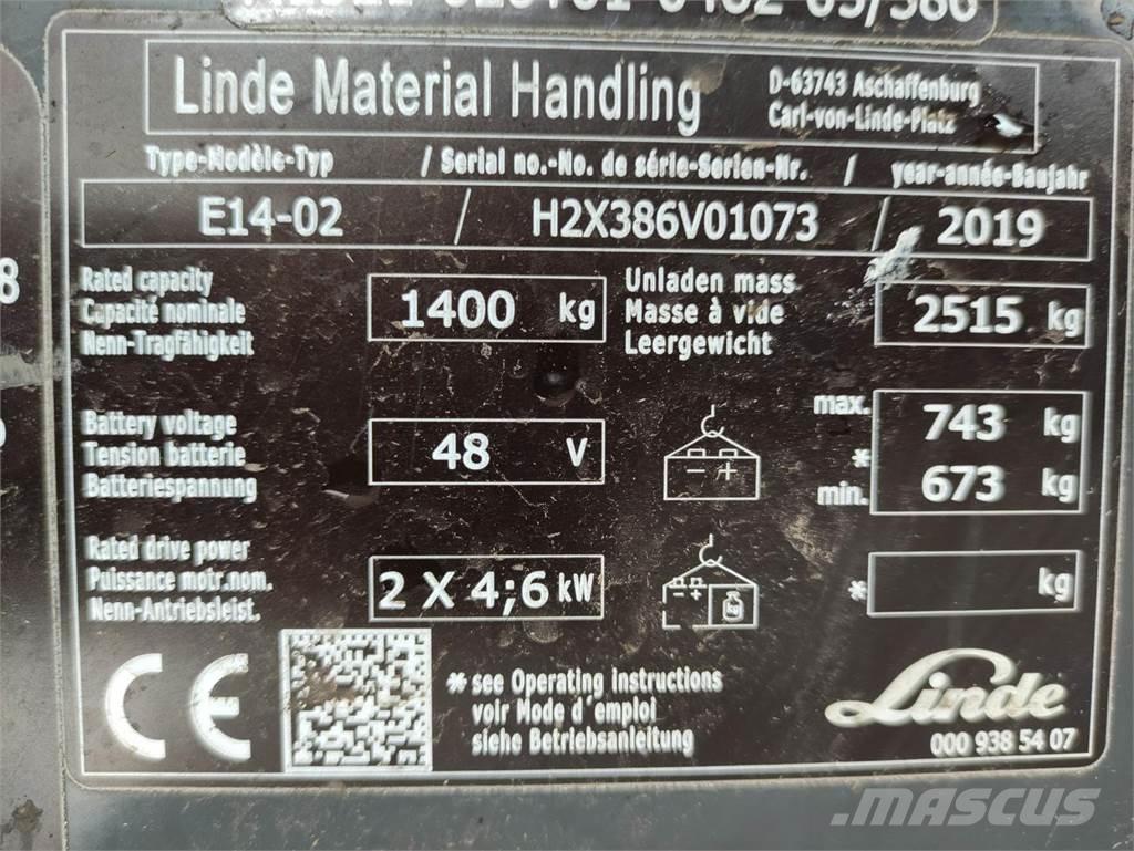 Linde E14-02-386-EVO Elektriske trucker