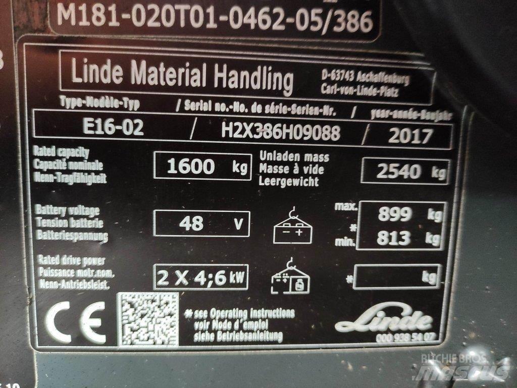 Linde E16-02-386 Elektriske trucker