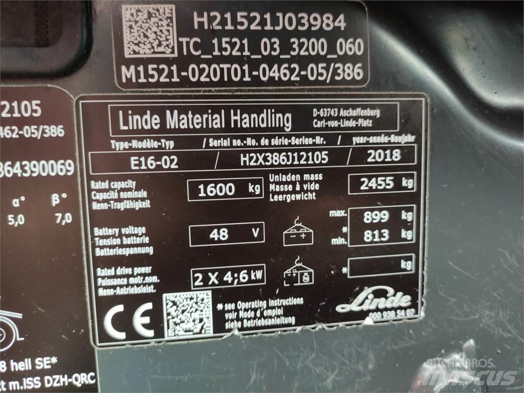 Linde E16-02-386-EVO Elektriske trucker