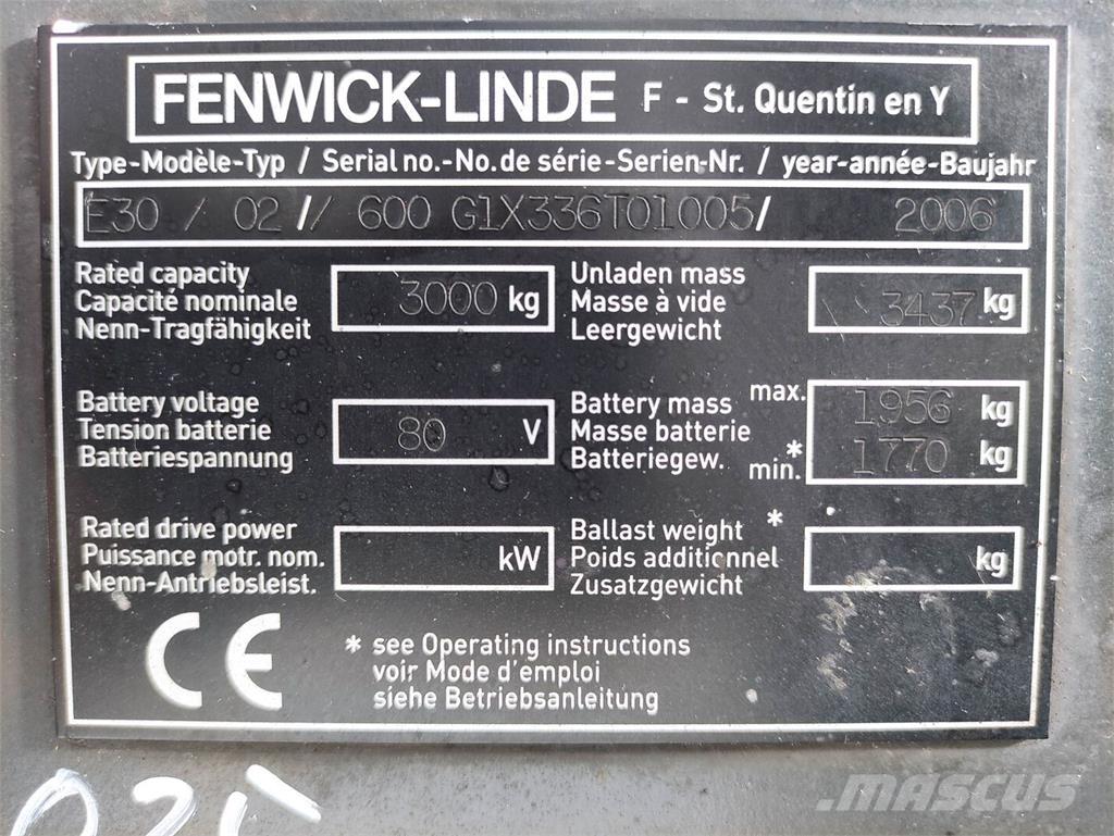 Linde E30/02/600-336 Elektriske trucker