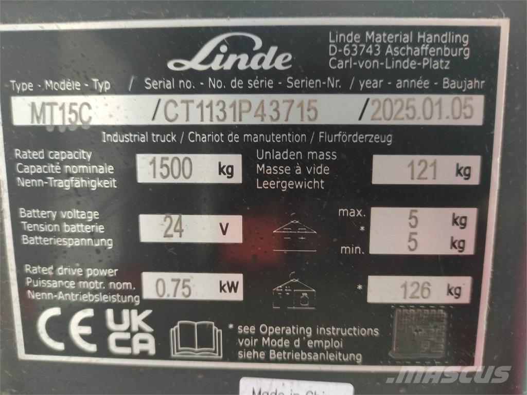 Linde MT15C Lavtløftende truck