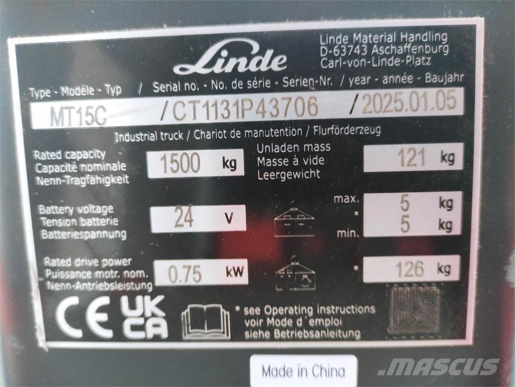 Linde MT15C Lavtløftende truck