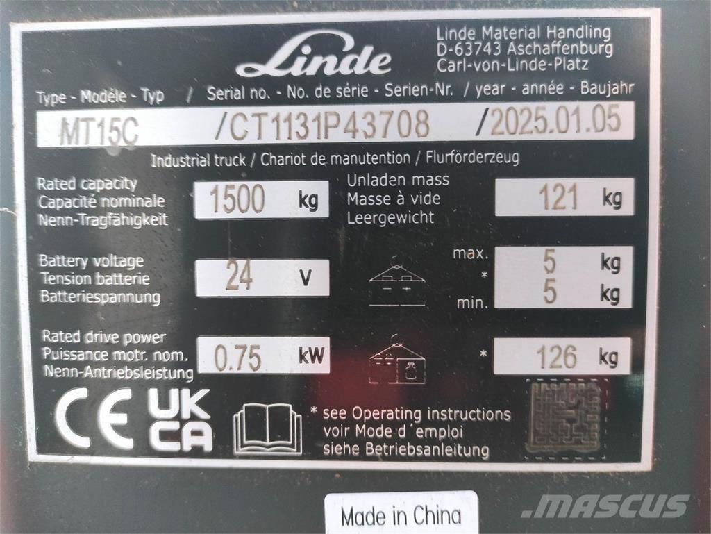 Linde MT15C Lavtløftende truck