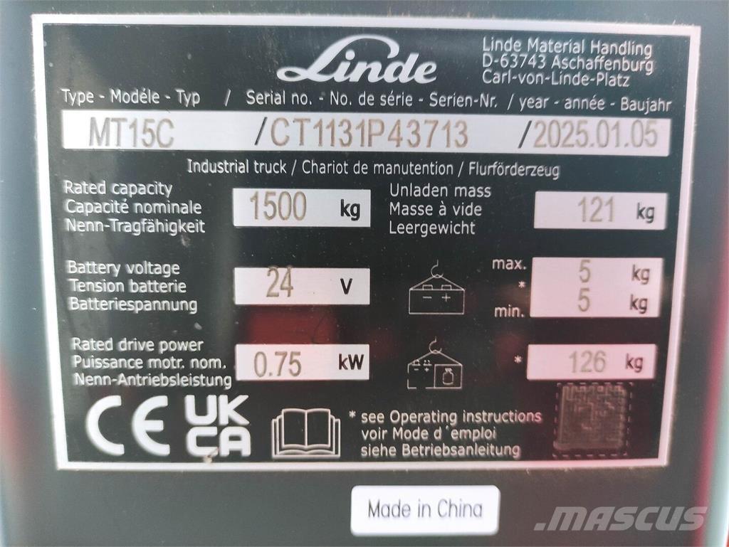 Linde MT15C Lavtløftende truck