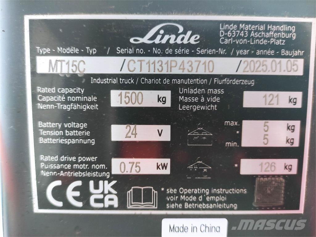 Linde MT15C Lavtløftende truck