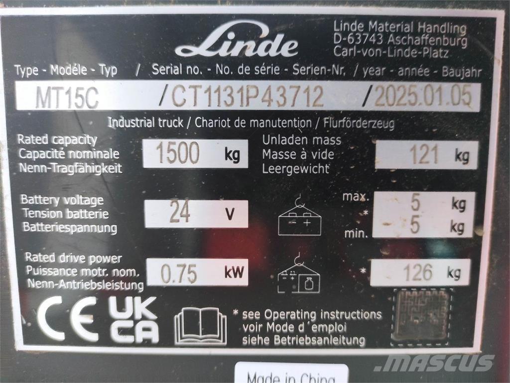 Linde MT15C Lavtløftende truck