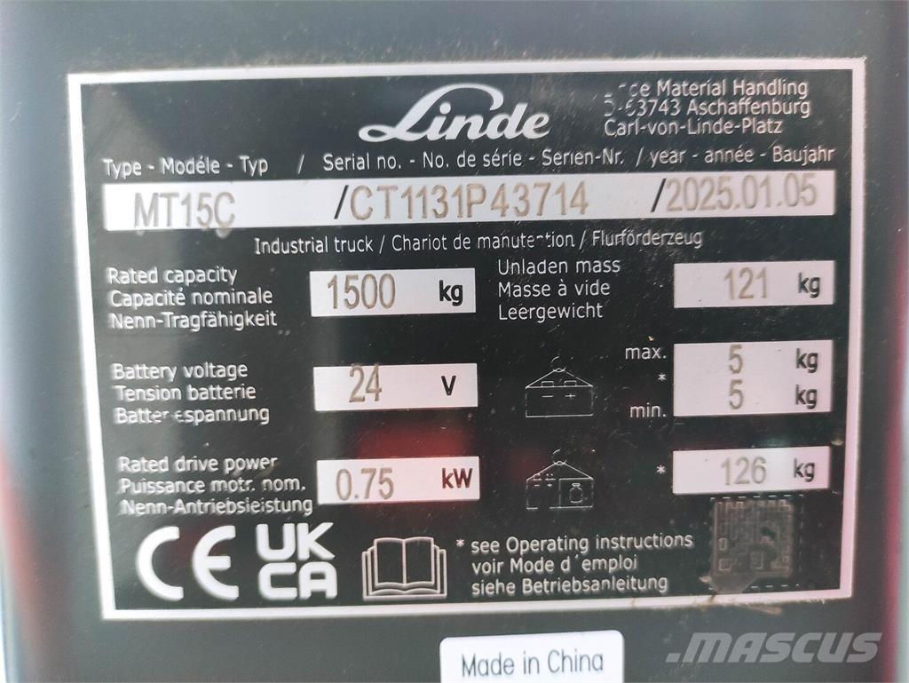 Linde MT15C Lavtløftende truck