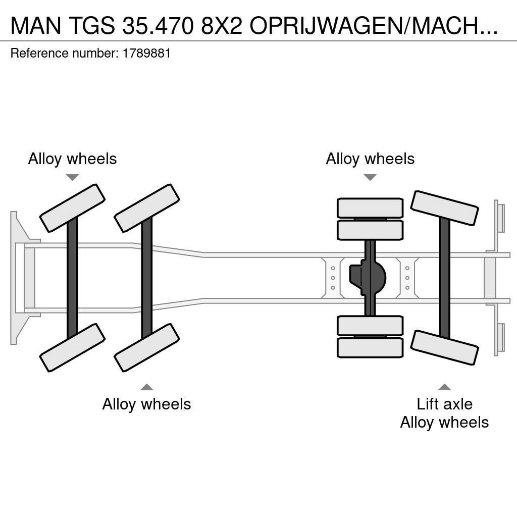 MAN TGS 35.470 8X2 OPRIJWAGEN/MACHINE TRANSPORTER/PLAT Biltransportere
