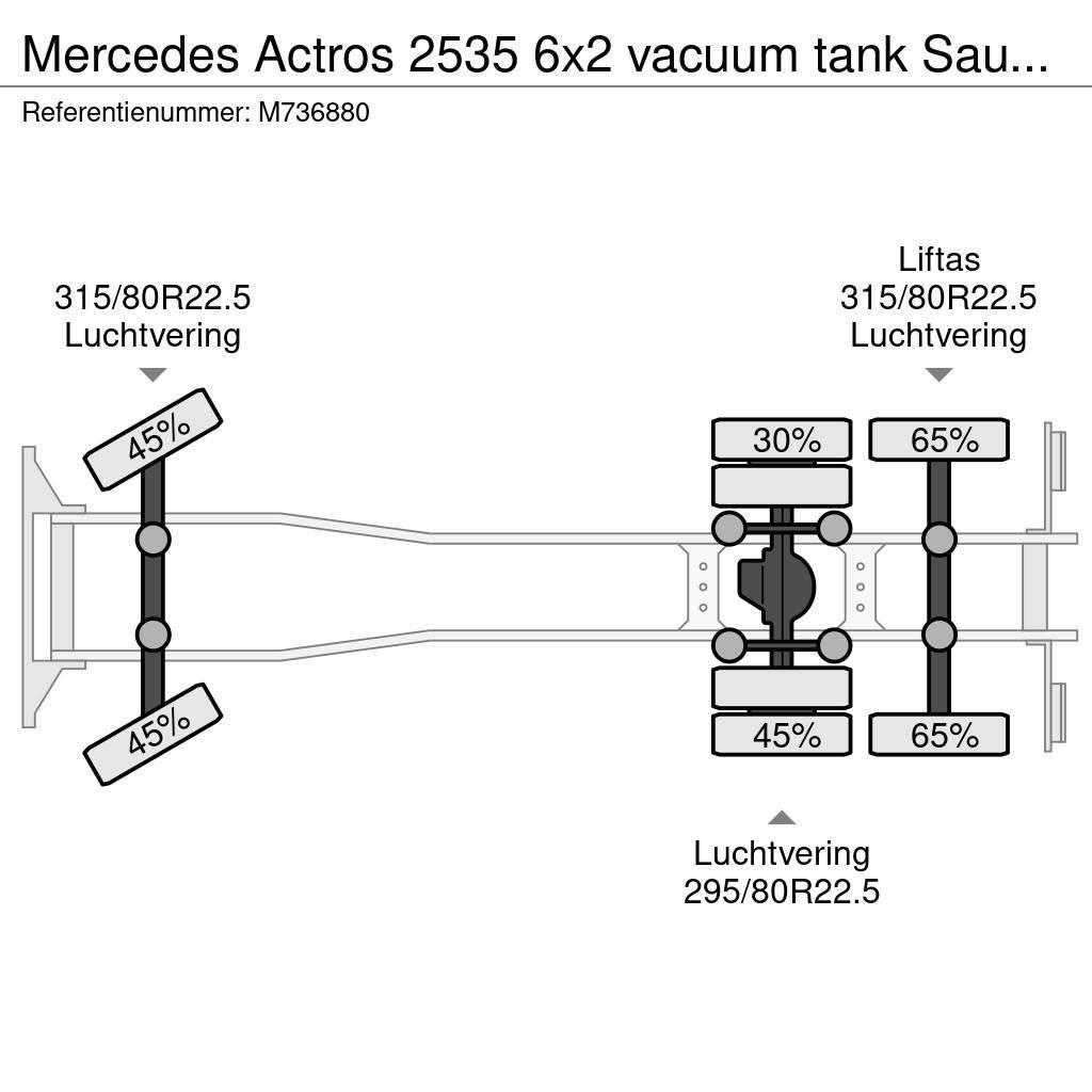 Mercedes-Benz Actros 2535 6x2 vacuum tank Saugbagger Slamsugere