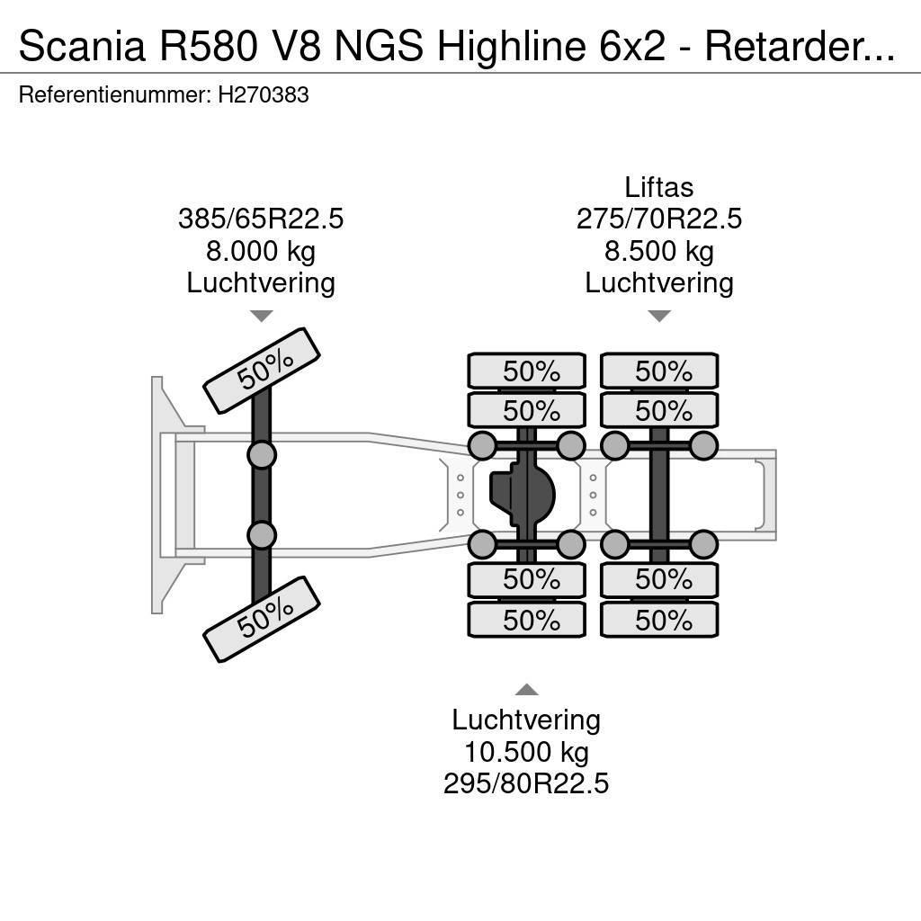 Scania R580 V8 NGS Highline 6x2 - Retarder - Full air - L Trekkvogner