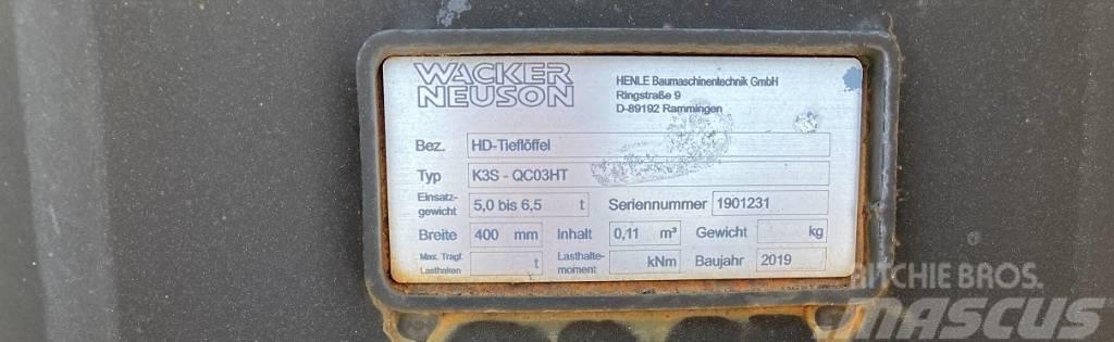Wacker Neuson Tieflöffel 400mm QC03HT Heavy Duty Knuseskuffer