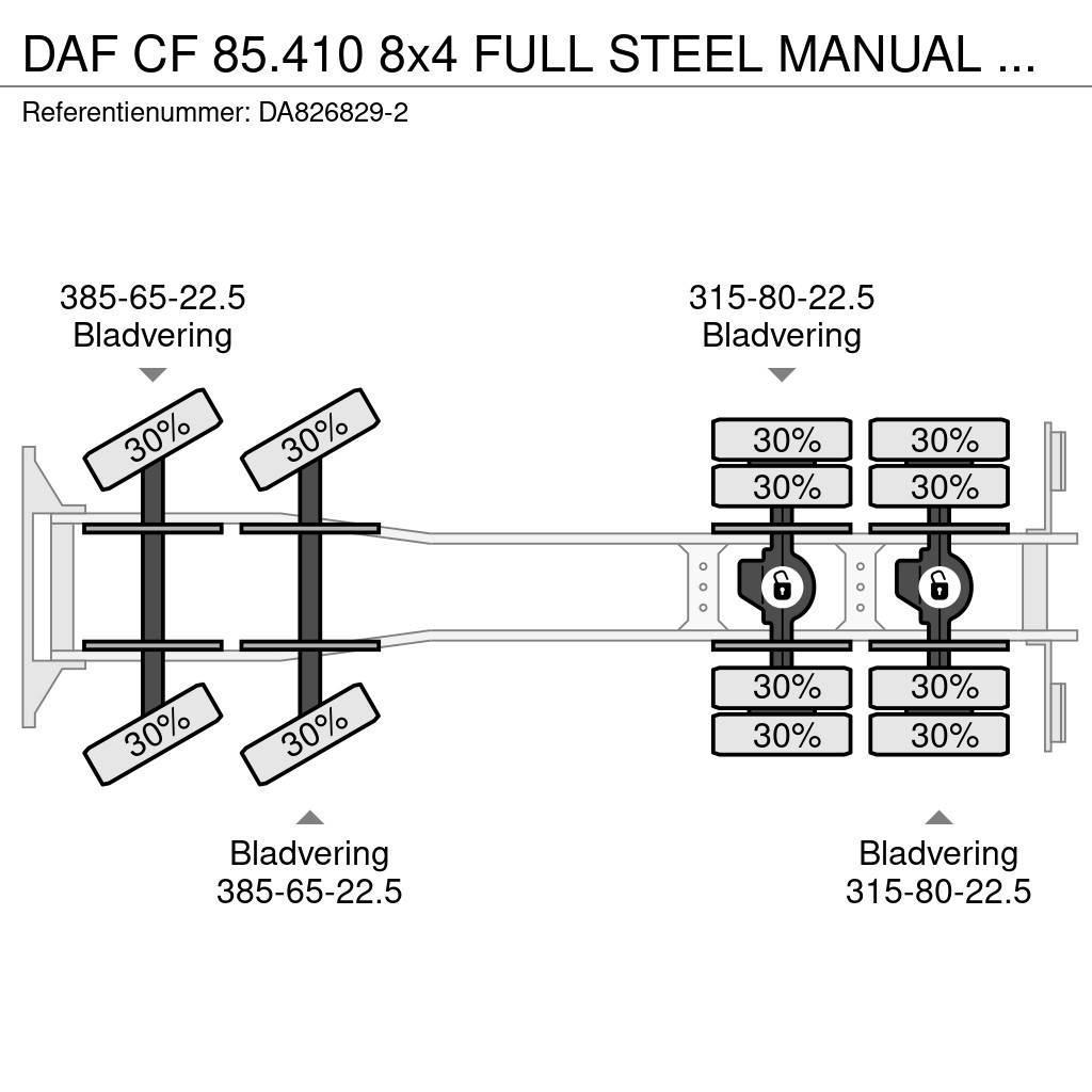 DAF CF 85.410 8x4 FULL STEEL MANUAL GEARBOX Tippbil