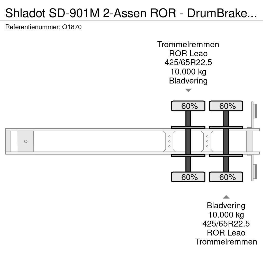  SHLADOT SD-901M 2-Assen ROR - DrumBrakes - SteelSu Containerchassis Semitrailere
