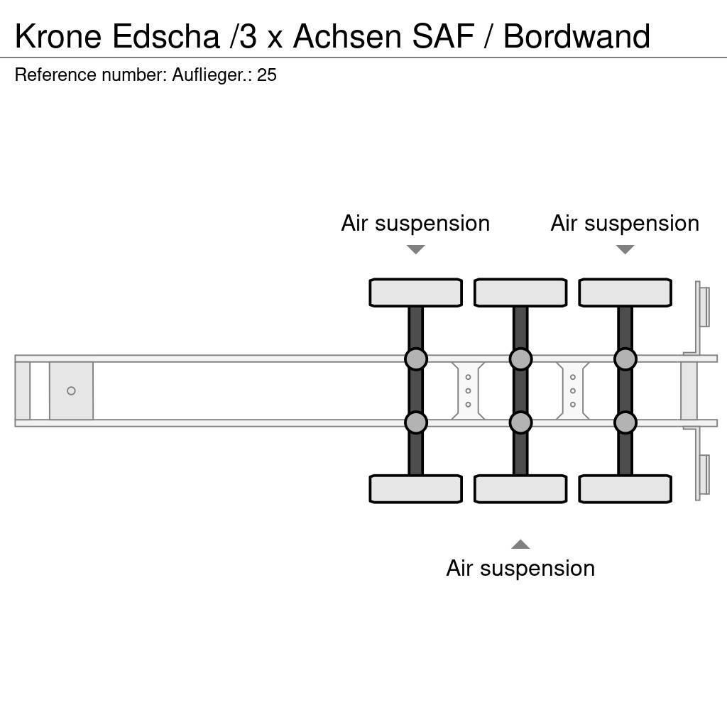 Krone Edscha /3 x Achsen SAF / Bordwand Gardintrailer