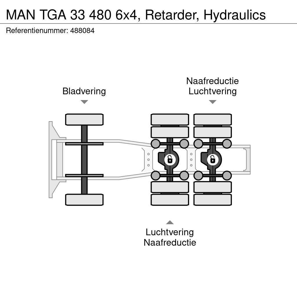 MAN TGA 33 480 6x4, Retarder, Hydraulics Trekkvogner