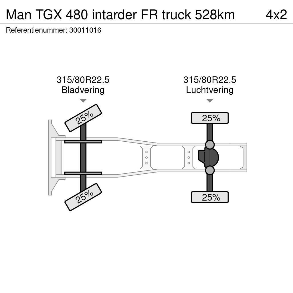 MAN TGX 480 intarder FR truck 528km Trekkvogner