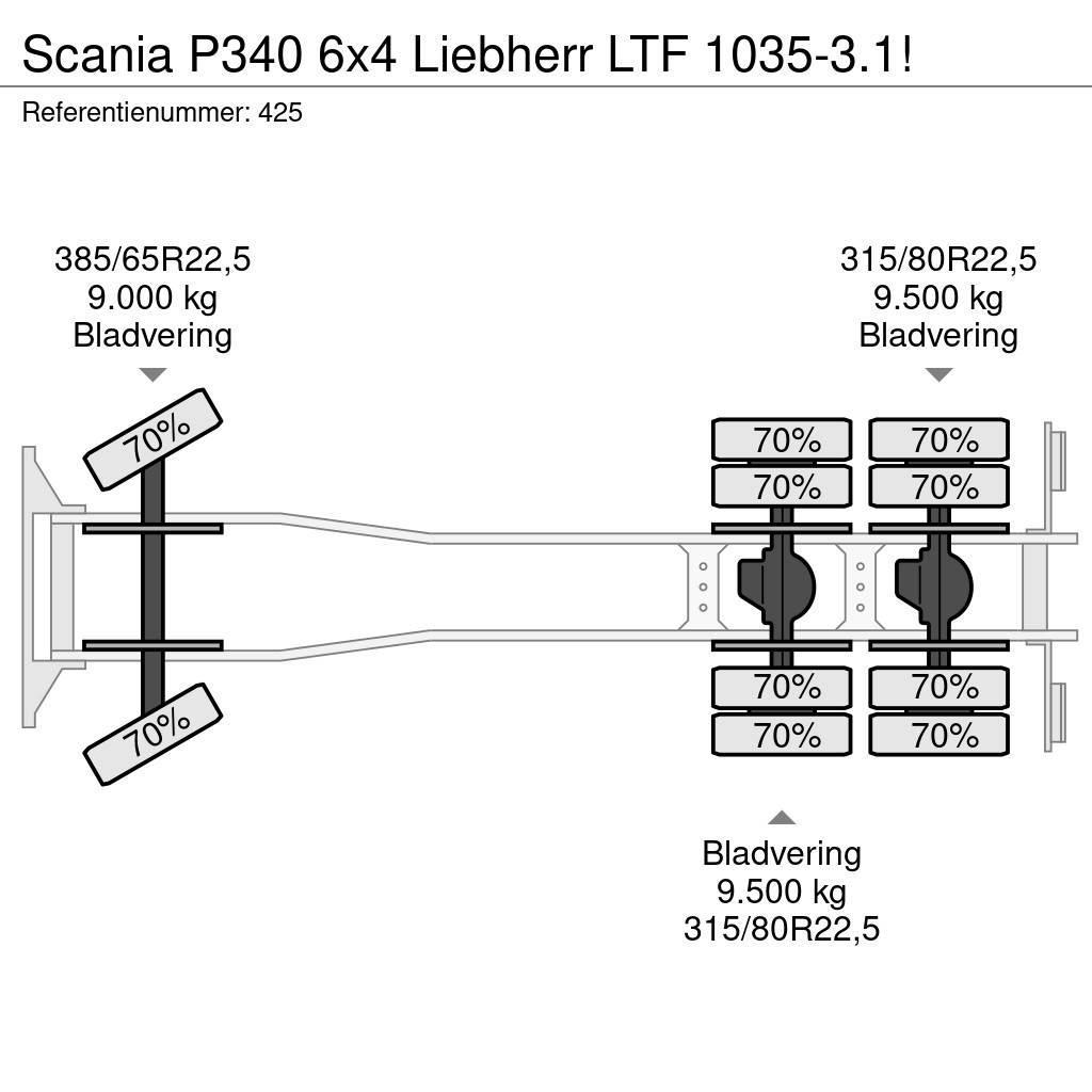 Scania P340 6x4 Liebherr LTF 1035-3.1! Allterreng kraner