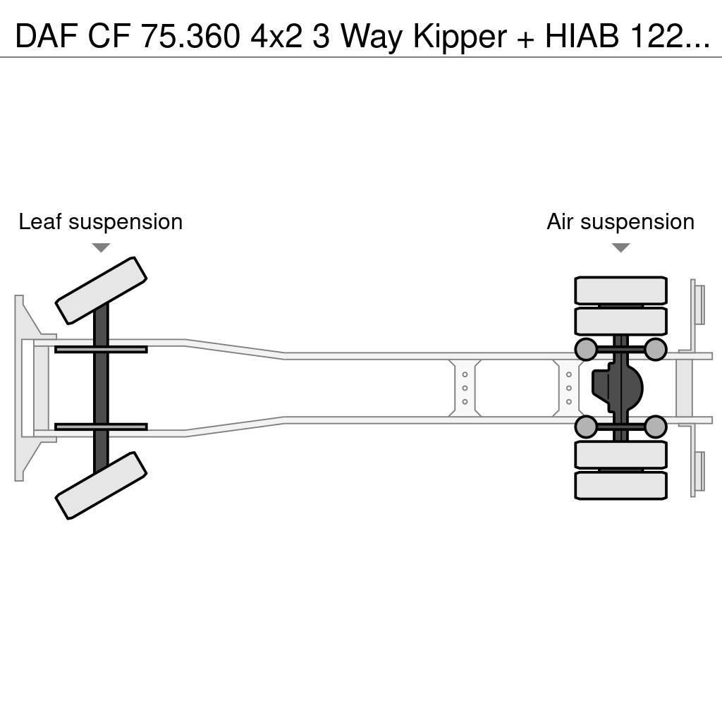 DAF CF 75.360 4x2 3 Way Kipper + HIAB 122 E-3 Hiduo Tippbil